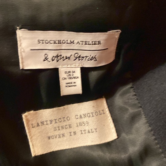 Forest green double breasted wool pea coat size 2 from & other stories - Picture 3 of 3